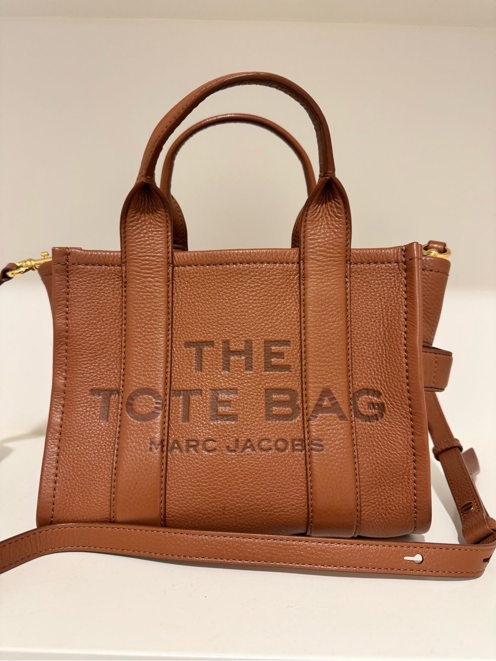 Marc Jacobs Argan Oil Tan Small The Tote Bag Leather crossbody